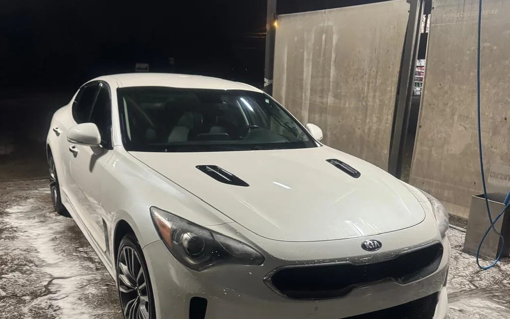 Kia Stinger GT podczas dekontaminacyjnego mycia w Feniks Car Detailing
